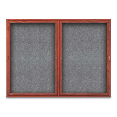 United Visual Products Sliding Door Indoor Enclosed Corkboard, 7 UV9028ACS-BRONZE-RUBBER